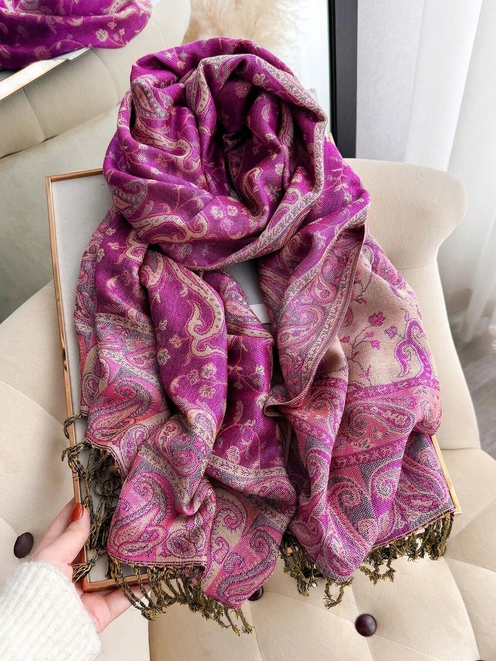 Women's Bohemian Paisley Pashmina Shawl & Wrap Scarf