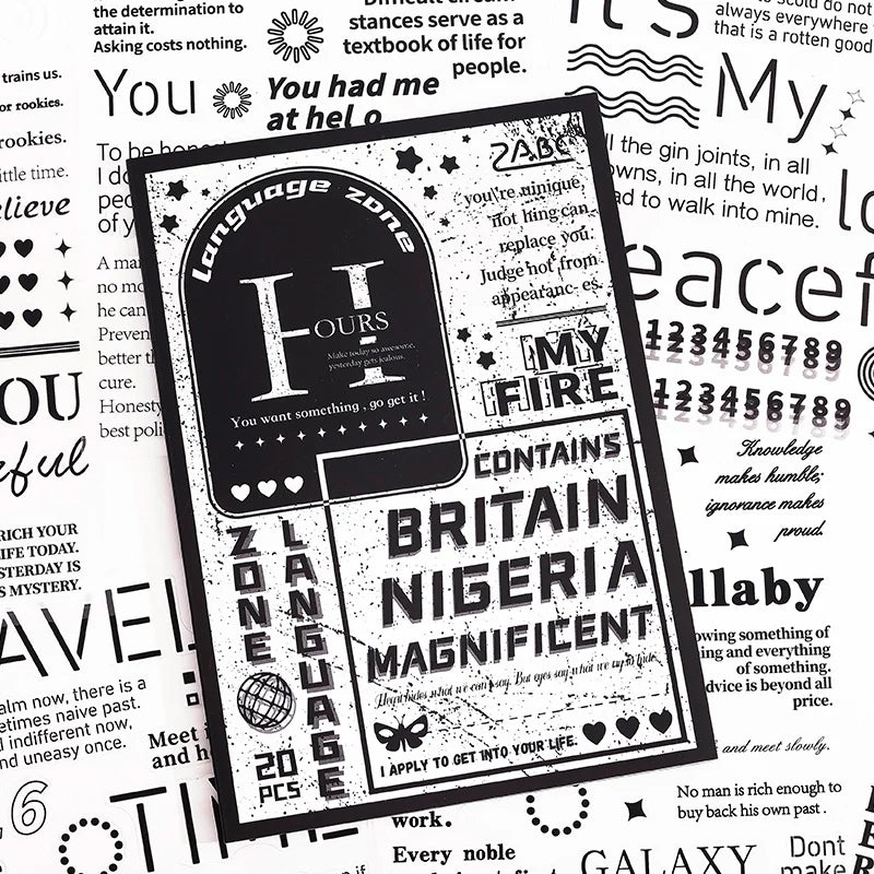 Large English Alphabet Sticker Book – DIY Scrapbooking & Journal Decor