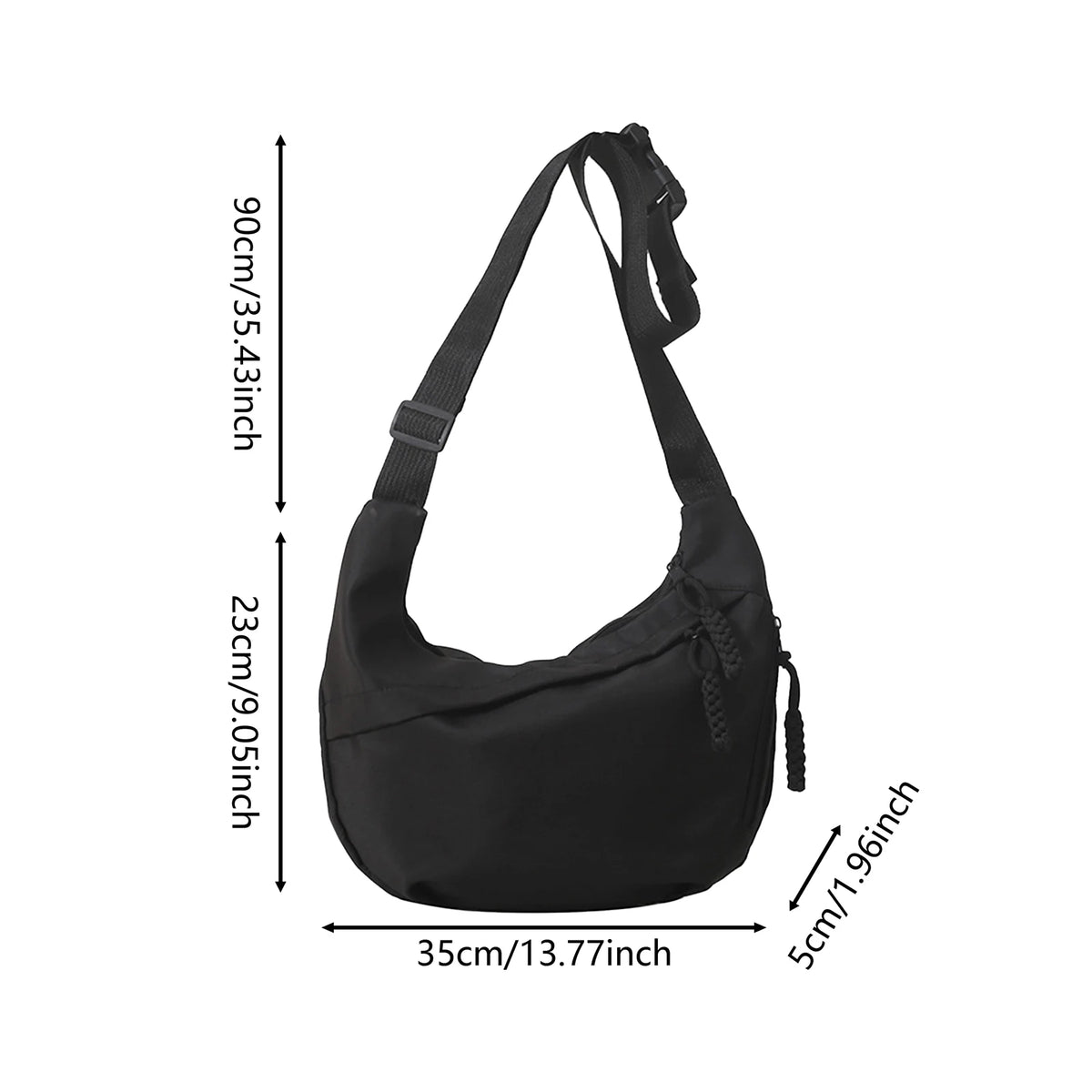 Women's Black Single Shoulder Crossbody Bag