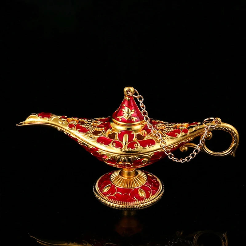 Vintage Magic Lamp Ornament – Decorative Metal Desktop Decor