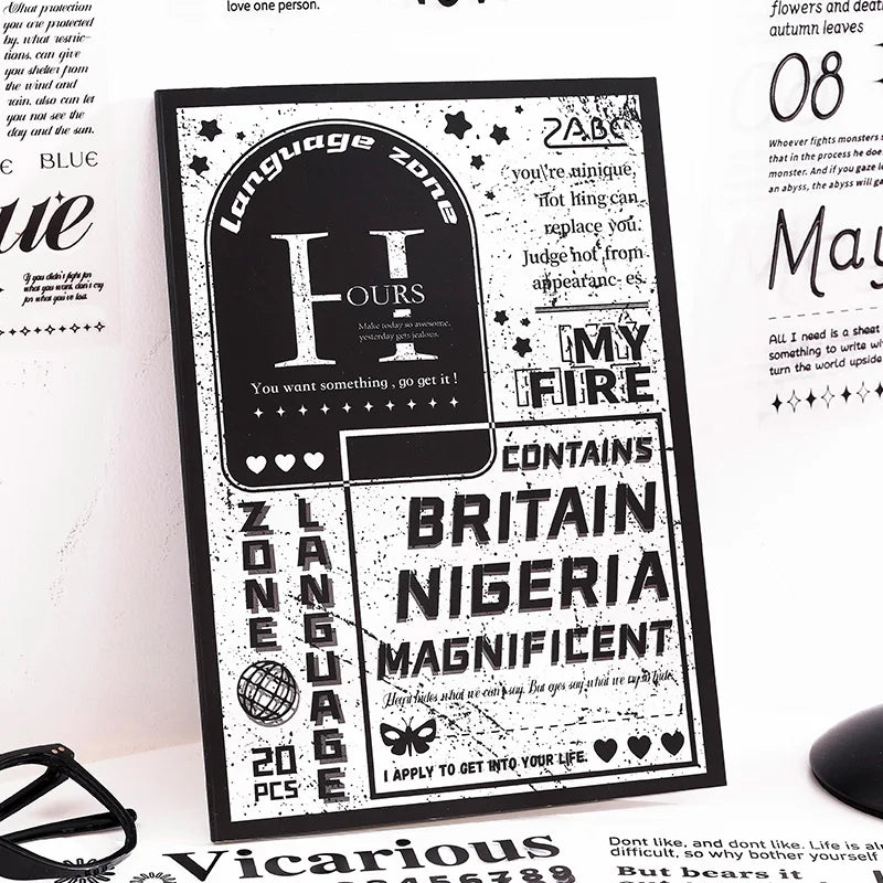 Large English Alphabet Sticker Book – DIY Scrapbooking & Journal Decor