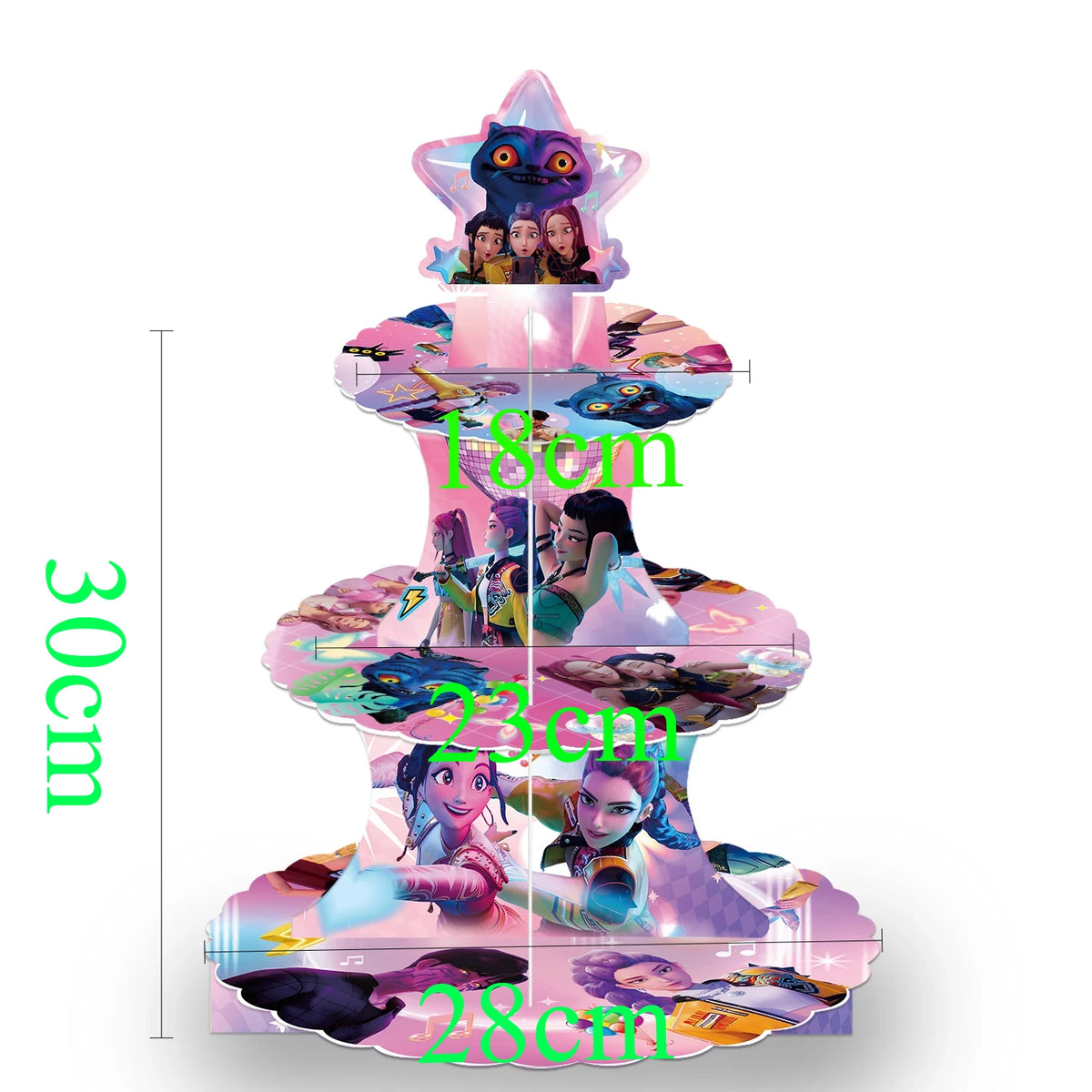 KPOP Demon Hunters 3-Tier Cake Stand – Party Decoration