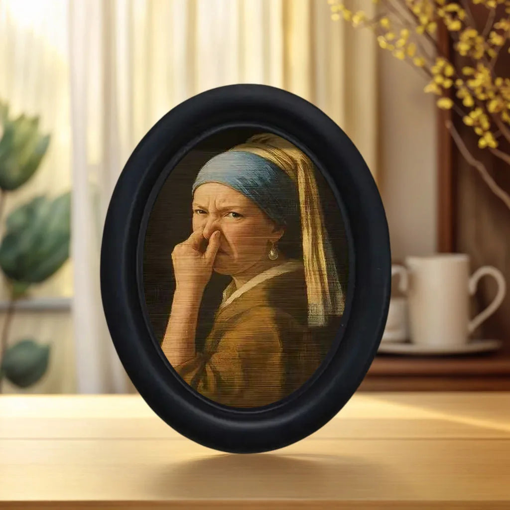 Quirky Girl Mini Framed Wall Art – Vintage Decorative Painting