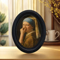 Quirky Girl Mini Framed Wall Art – Vintage Decorative Painting