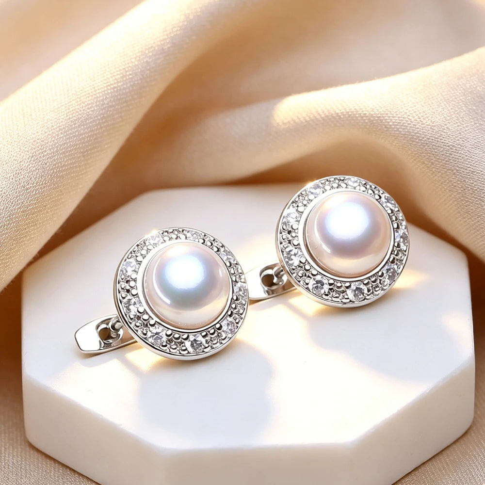 Women's Classic Pearl Stud Earrings