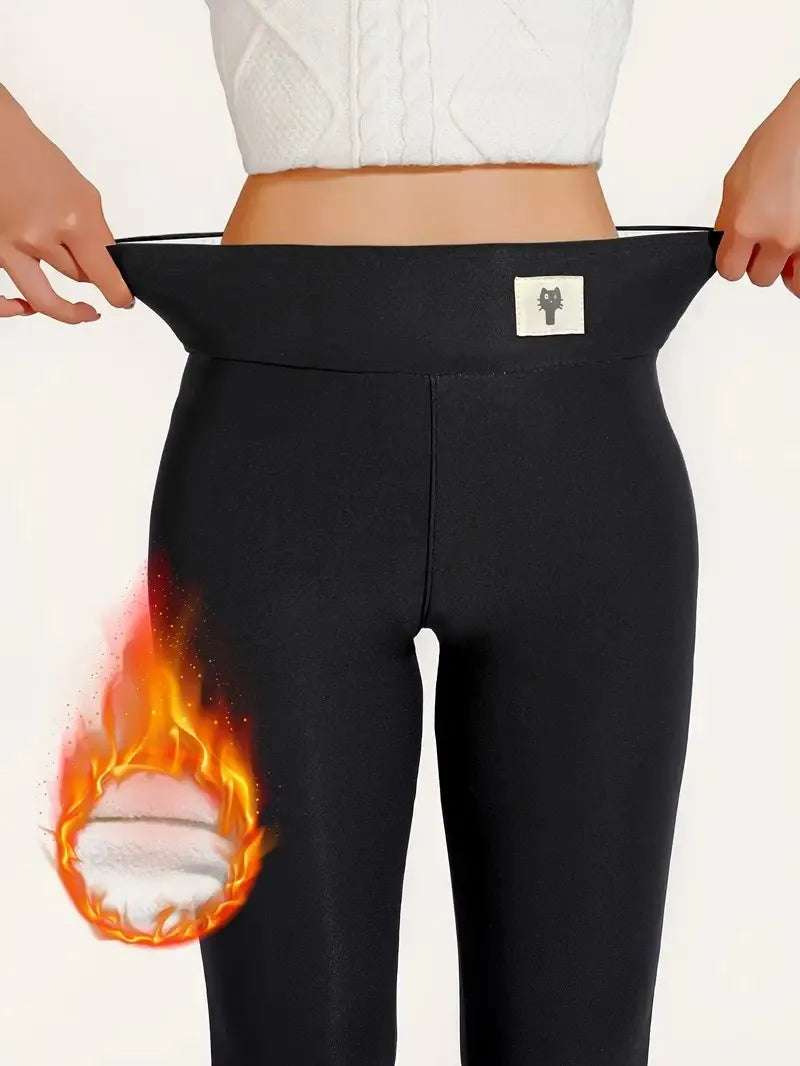 Women's Fleece-Lined Winter Leggings – Warm High-Waist Pants