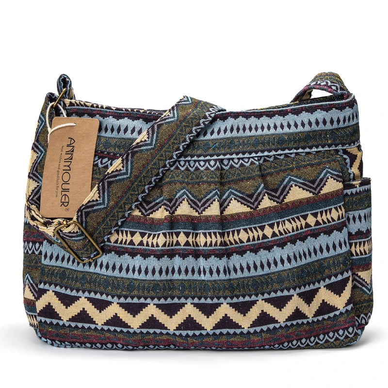 Women's Vintage Pattern Large Crossbody Shoulder Bag