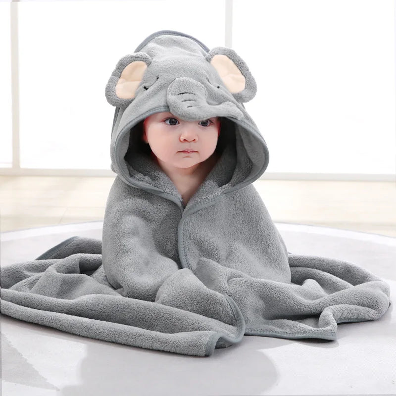 Cartoon Animal Baby Hooded Bath Towel – Soft Newborn Bath Wrap