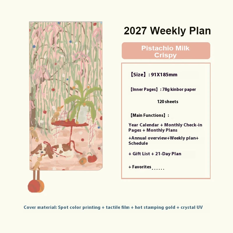 2027 Weekly Planner Notebook – Cute A5 Daily Agenda & Organizer