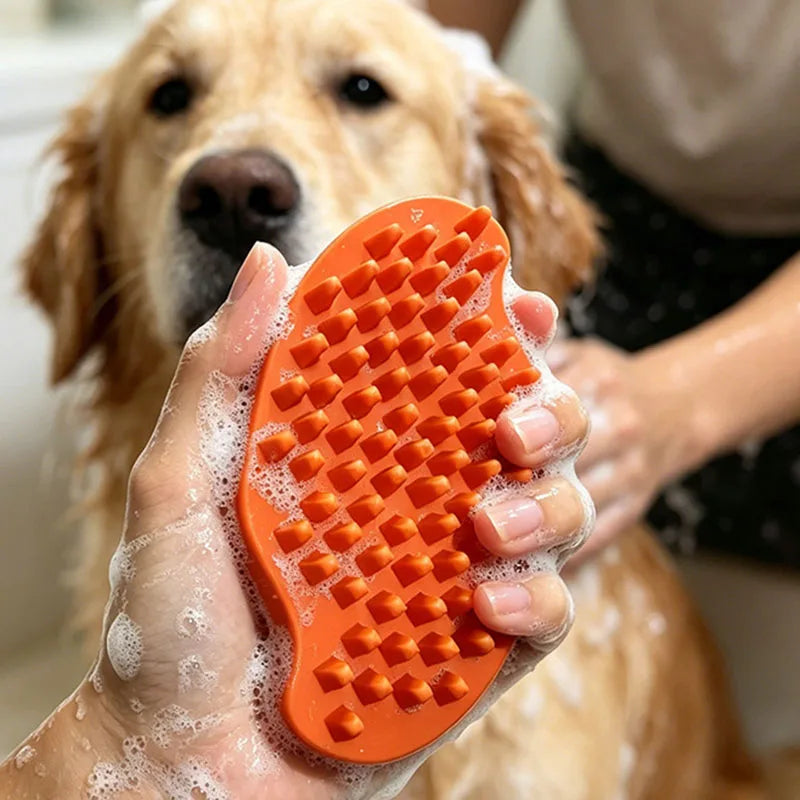 Double Sided Pet Bath Brush – Dog & Cat Grooming Massage Brush