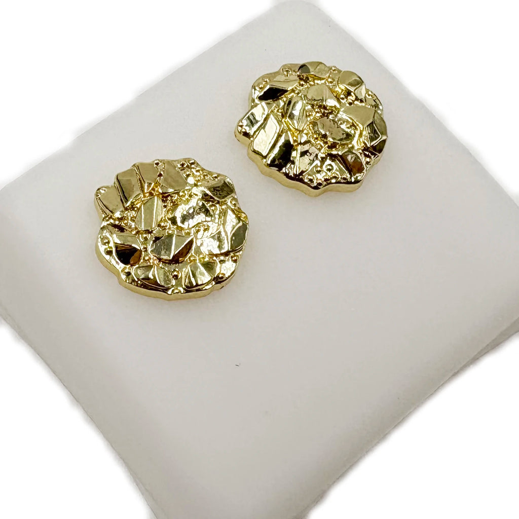 Unisex Gold-Tone Round Stud Earrings