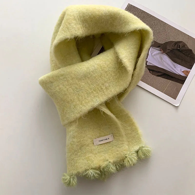Women's Embroidered Knitted Winter Scarf – Warm Elegant Shawl