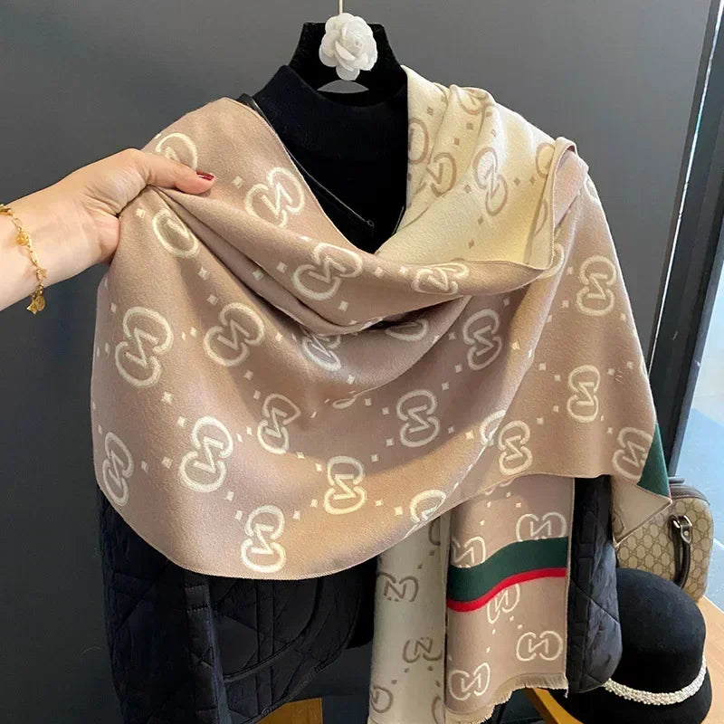 Women's Elegant Patterned Winter Scarf – Warm Fashion Shawl