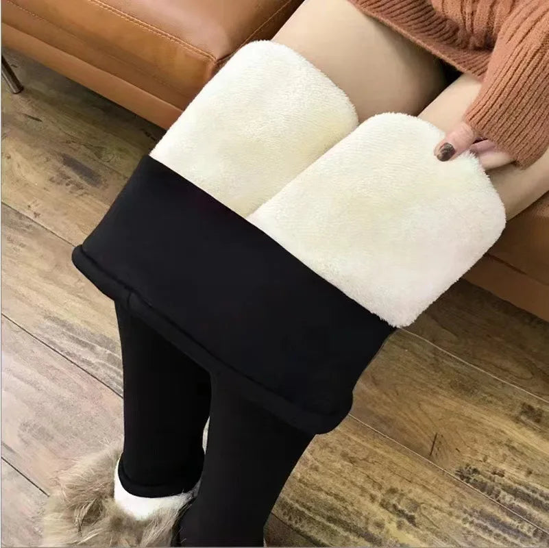 Women's Fleece-Lined Winter Leggings – Warm High-Waist Pants