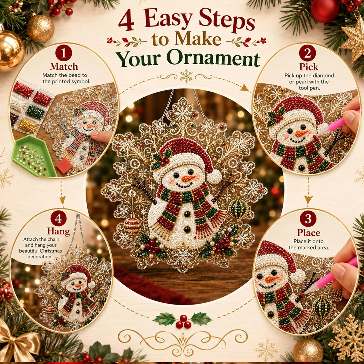 Santa Claus Diamond Painting Kit – Christmas DIY Wall Art