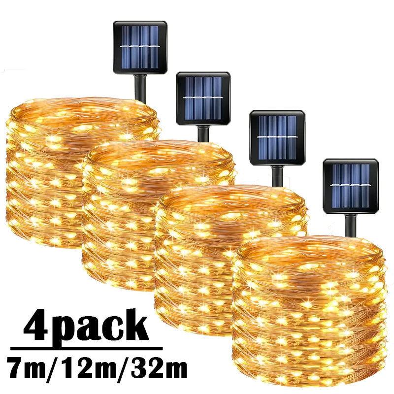 Solar LED Christmas String Lights – Waterproof Outdoor Fairy Lights