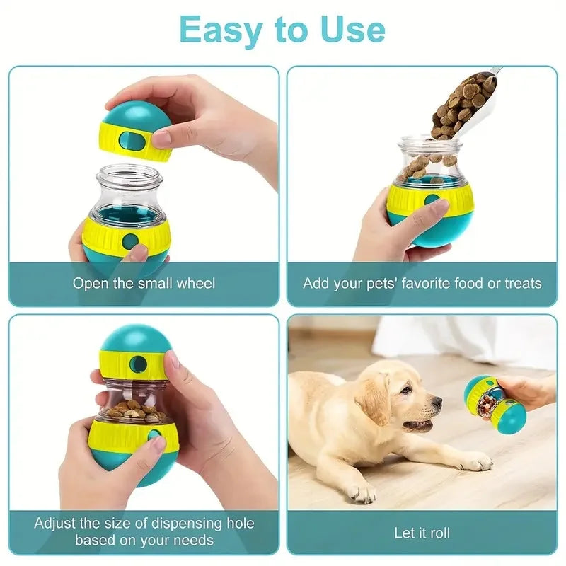 Interactive Rolling Dog Treat Dispenser Toy