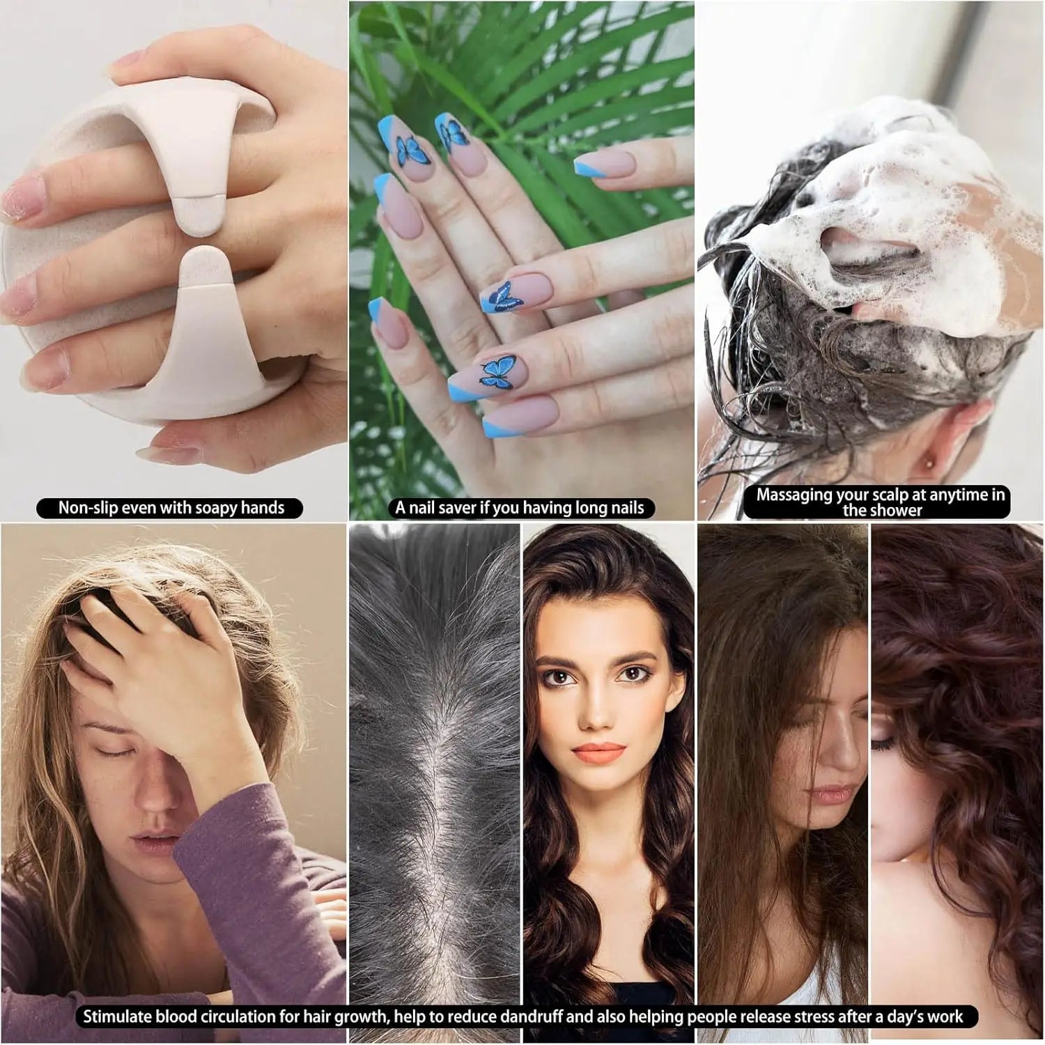 Silicone Scalp Massager Shampoo Brush for Hair Washing