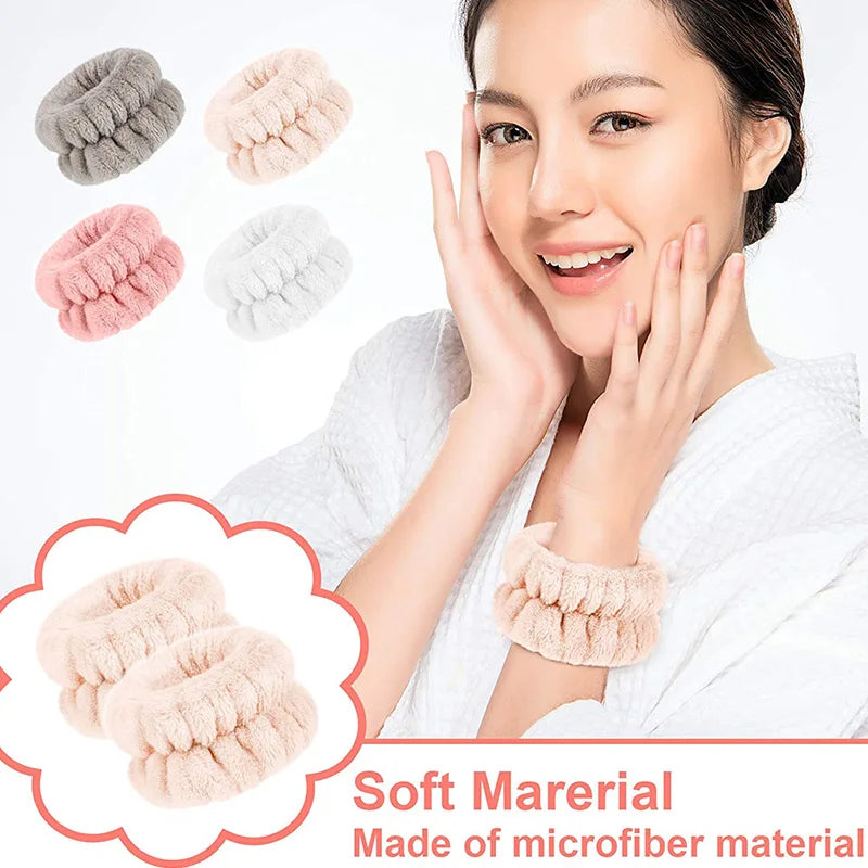 Soft Microfiber Wrist Wash Bands for Face Washing