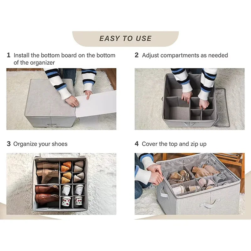 Foldable Shoe Storage Box – Dustproof Closet Organizer