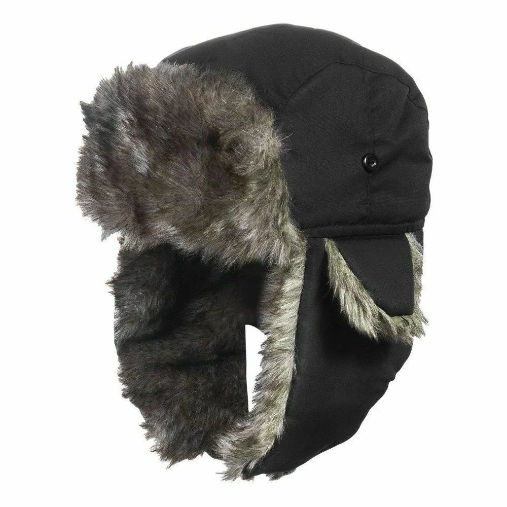 Men's Winter Faux Fur Ushanka Trapper Hat with Ear Flaps