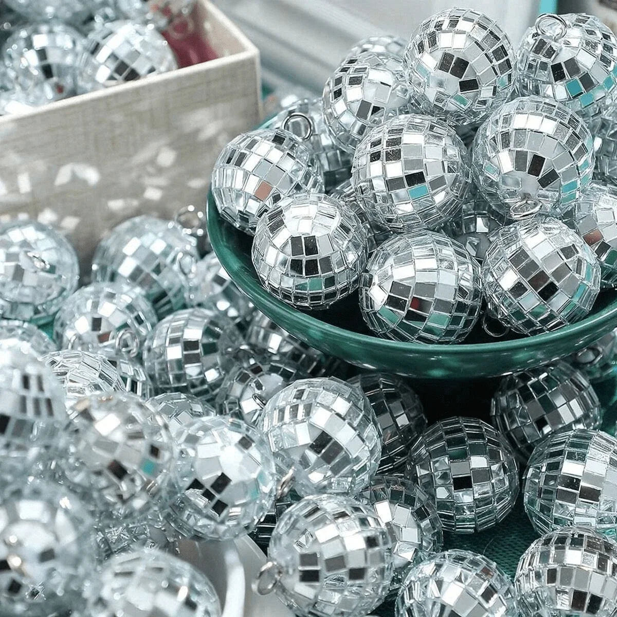 10pcs Mini Mirror Disco Balls – Reflective Hanging Party Decor