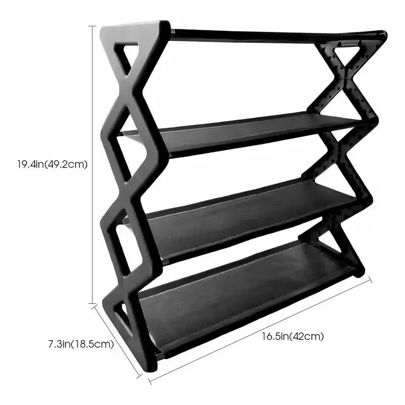 4-Tier Foldable Shoe Rack – Space-Saving Shoe Organizer