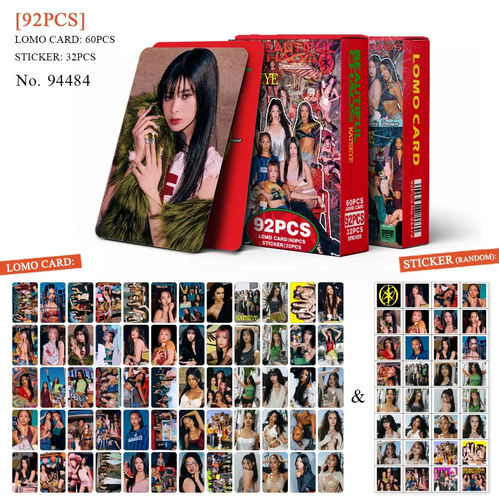 KATSEYE BEAUTIFUL CHAOS K-Pop Photocard & Sticker Set