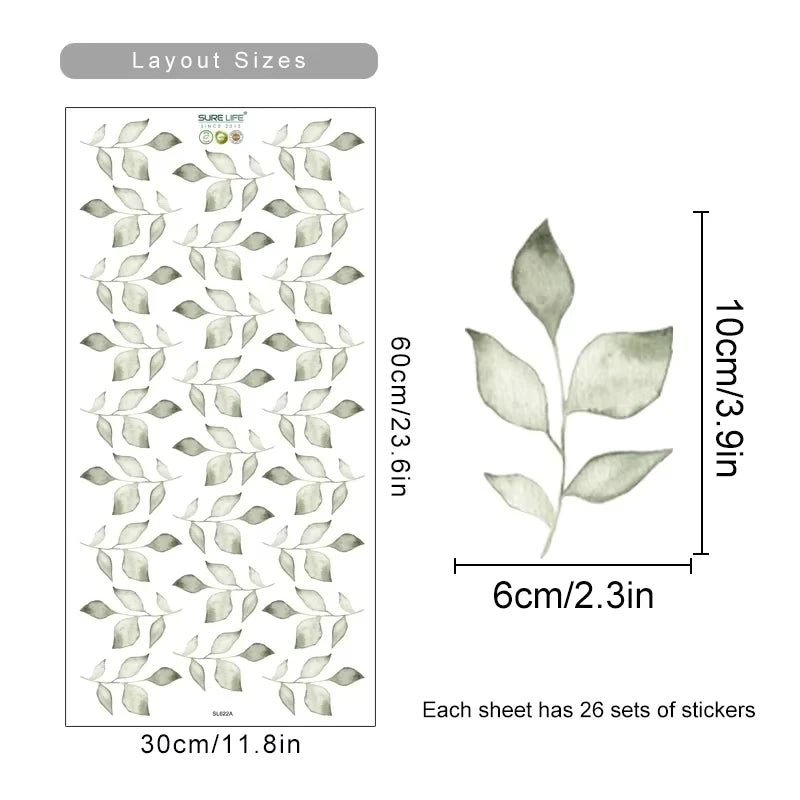 Boho Watercolor Floral Wall Stickers for Home Decor