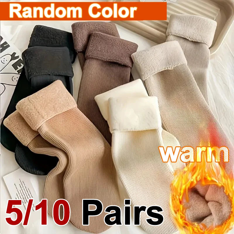 5/10 Pairs Women's Warm Winter Socks – Soft Cozy Everyday Socks