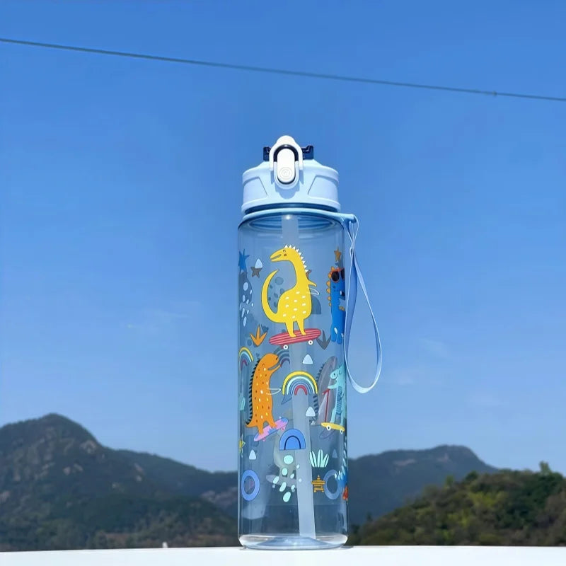 750ml Kids Water Bottle with Straw & Silicone Sleeve
