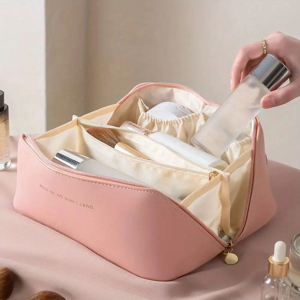 Portable Makeup Organizer Bag with Handle