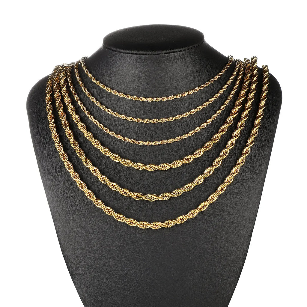 Gold-Tone Twisted Rope Chain Necklace