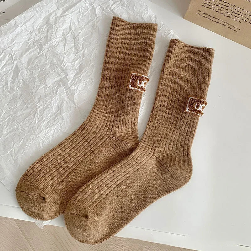 Women's Warm Wool Blend Socks – Soft Cozy Autumn Winter Crew Socks