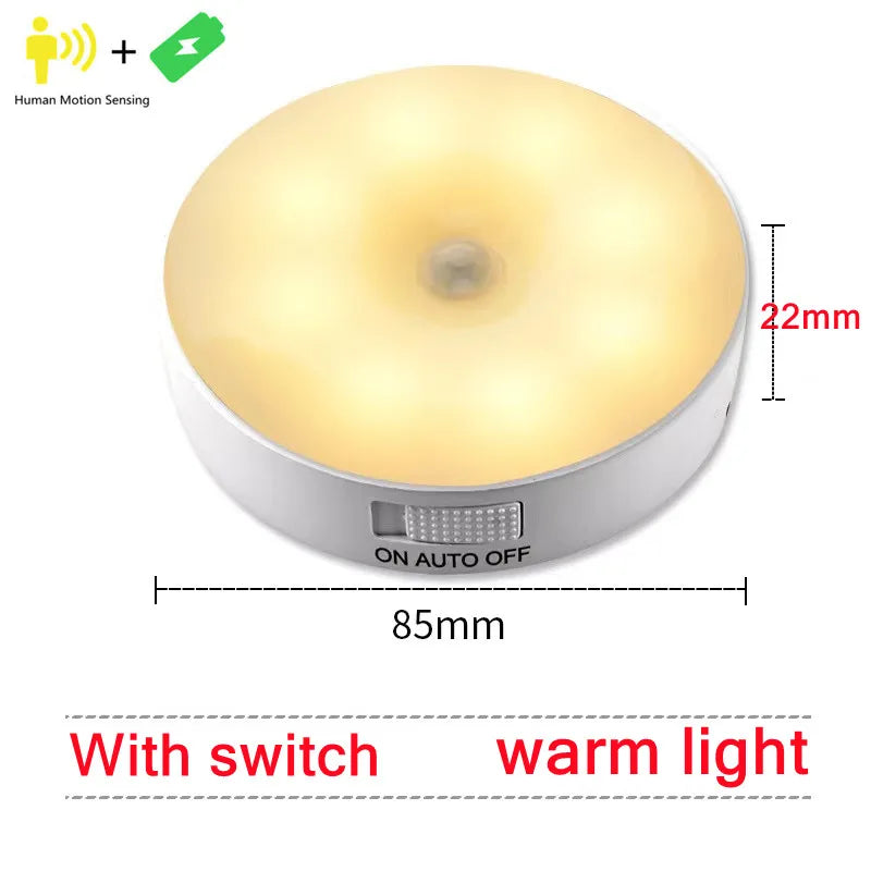 Rechargeable Motion Sensor LED Night Light – Wireless Bedside Lamp