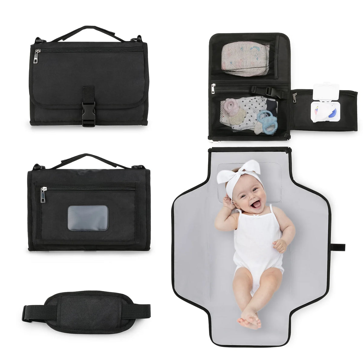3-in-1 Baby Diaper Changing Pad – Waterproof Portable Travel Organizer