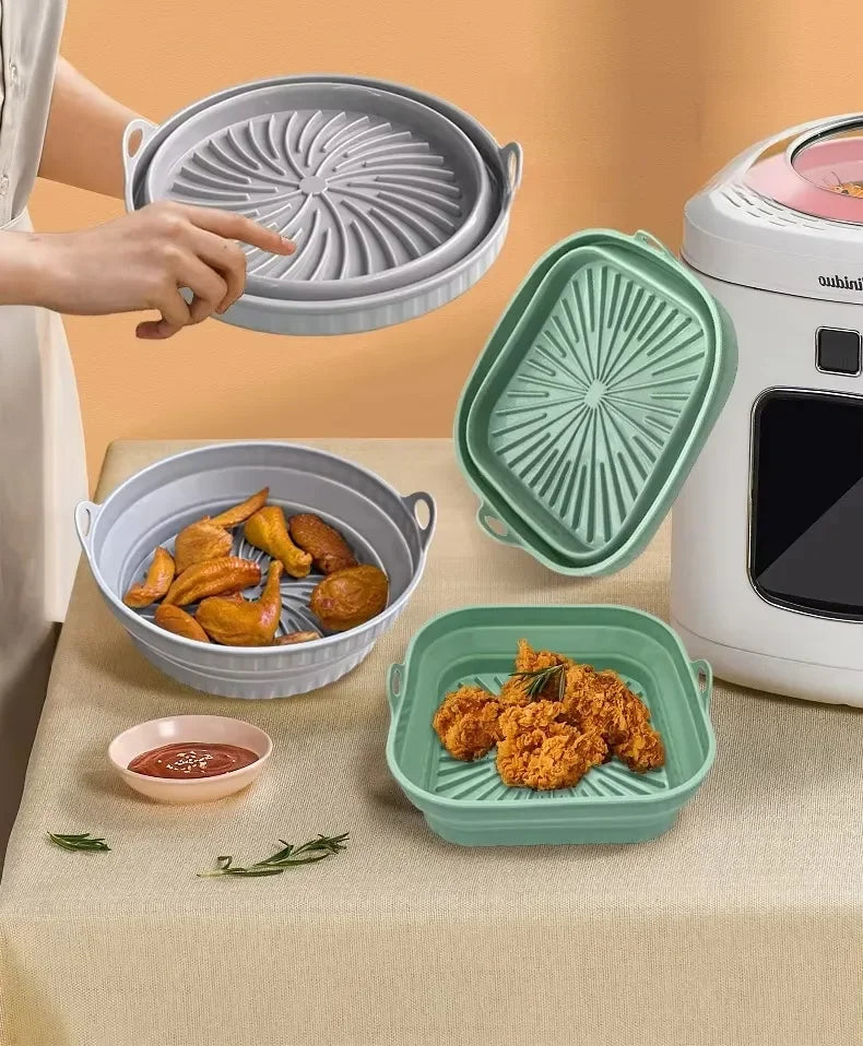 Foldable Silicone Air Fryer Liner – Reusable Baking Tray