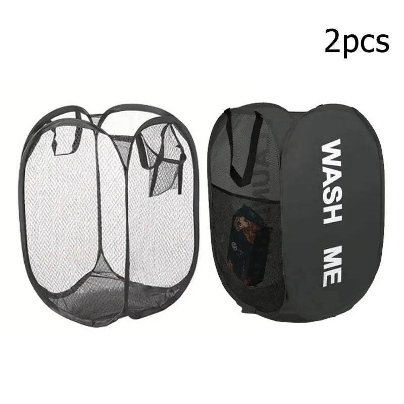 Foldable Mesh Pop-Up Laundry Basket – Lightweight Clothes Storage Hamper