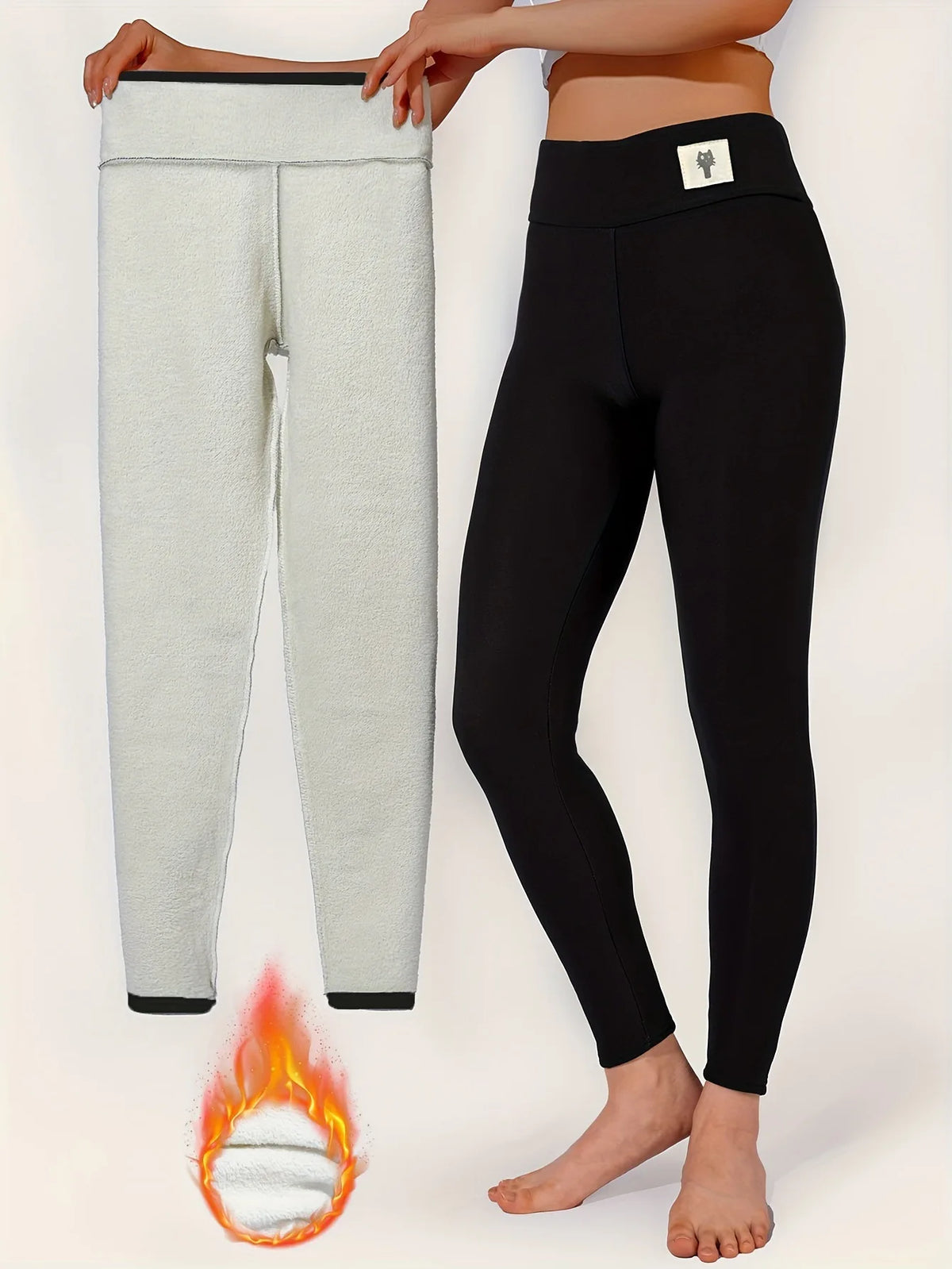 Women's Fleece-Lined Winter Leggings – Warm High-Waist Pants