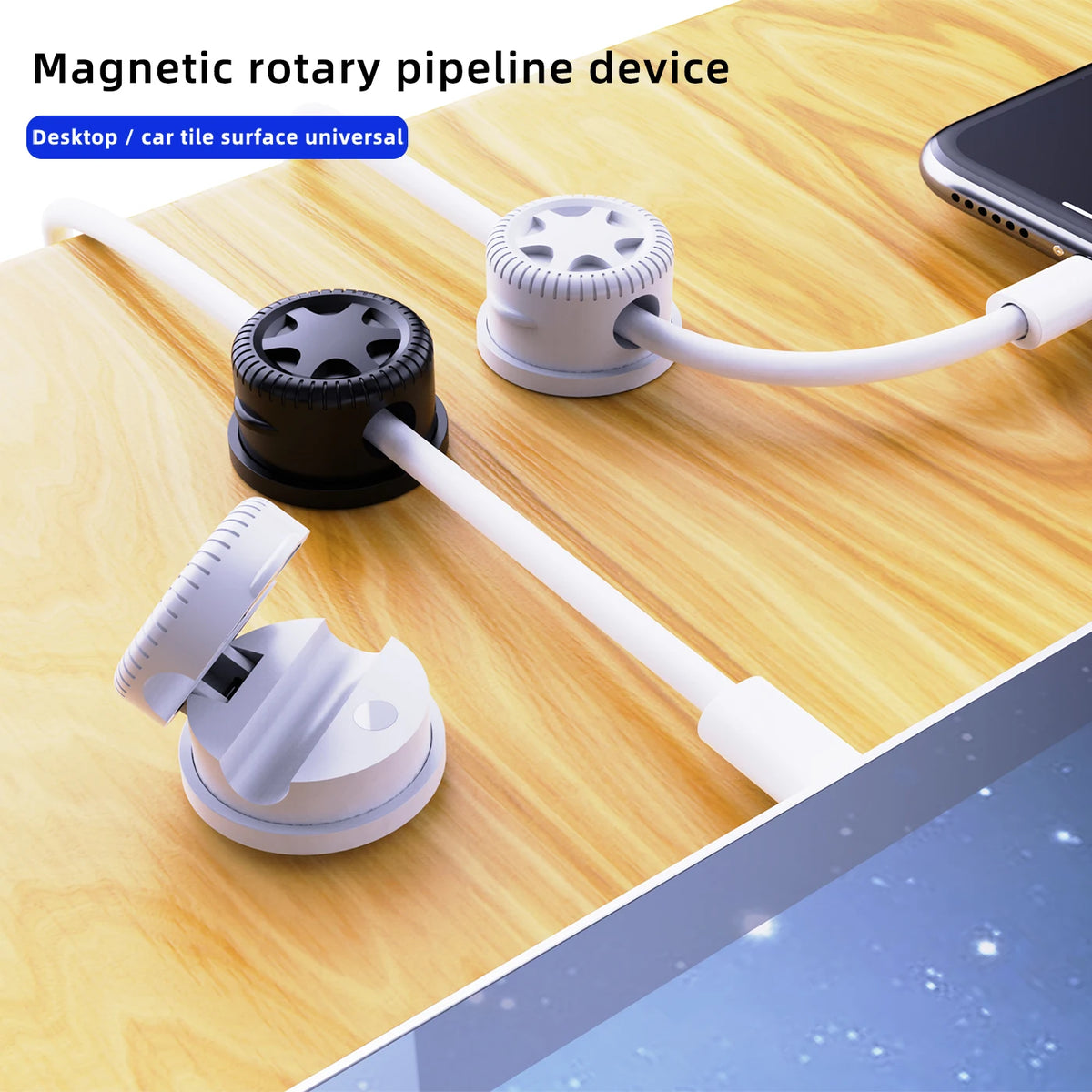 Magnetic Cable Organizer Clips – Adjustable Cord Holders