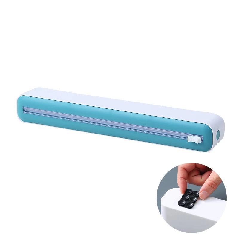 Magnetic Plastic Wrap Dispenser with Cutter – Kitchen Food Film Organizer