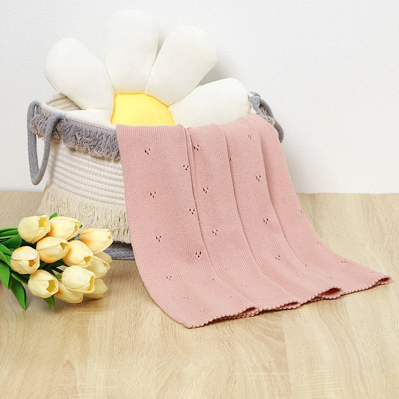 Soft Cotton Knit Baby Blanket – Cozy Newborn & Infant Receiving Blanket
