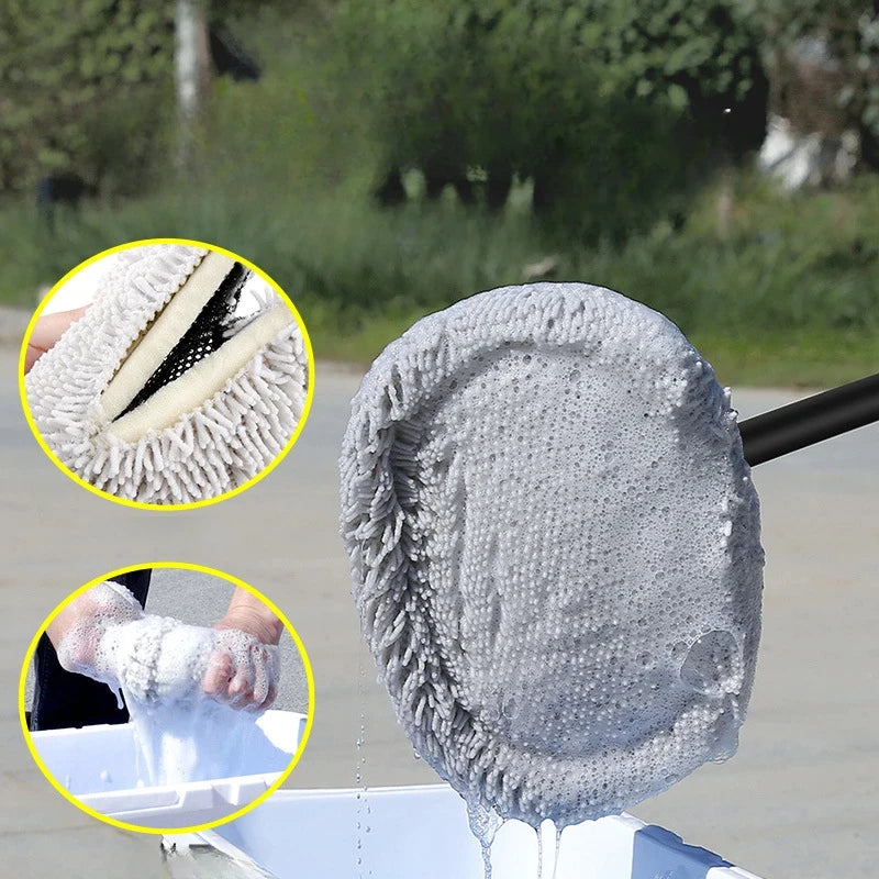 Telescopic Car Wash Brush – Long Handle Soft Bristle Auto Cleaning Tool