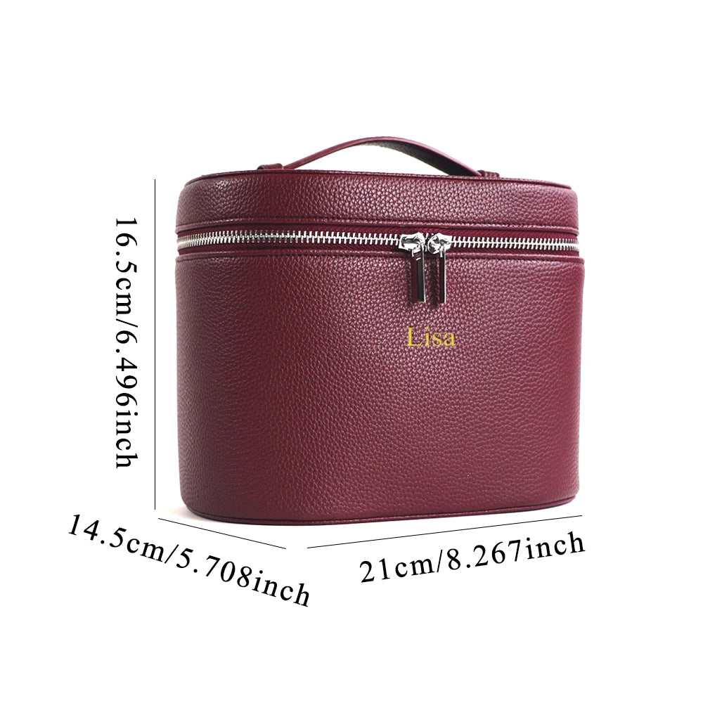 Large-Capacity PU Leather Travel Cosmetic Bag
