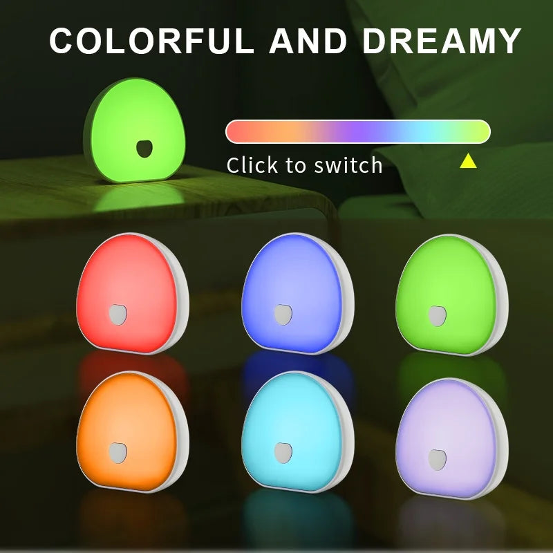 7-Color Portable Night Light – Soothing Ambient LED Lamp