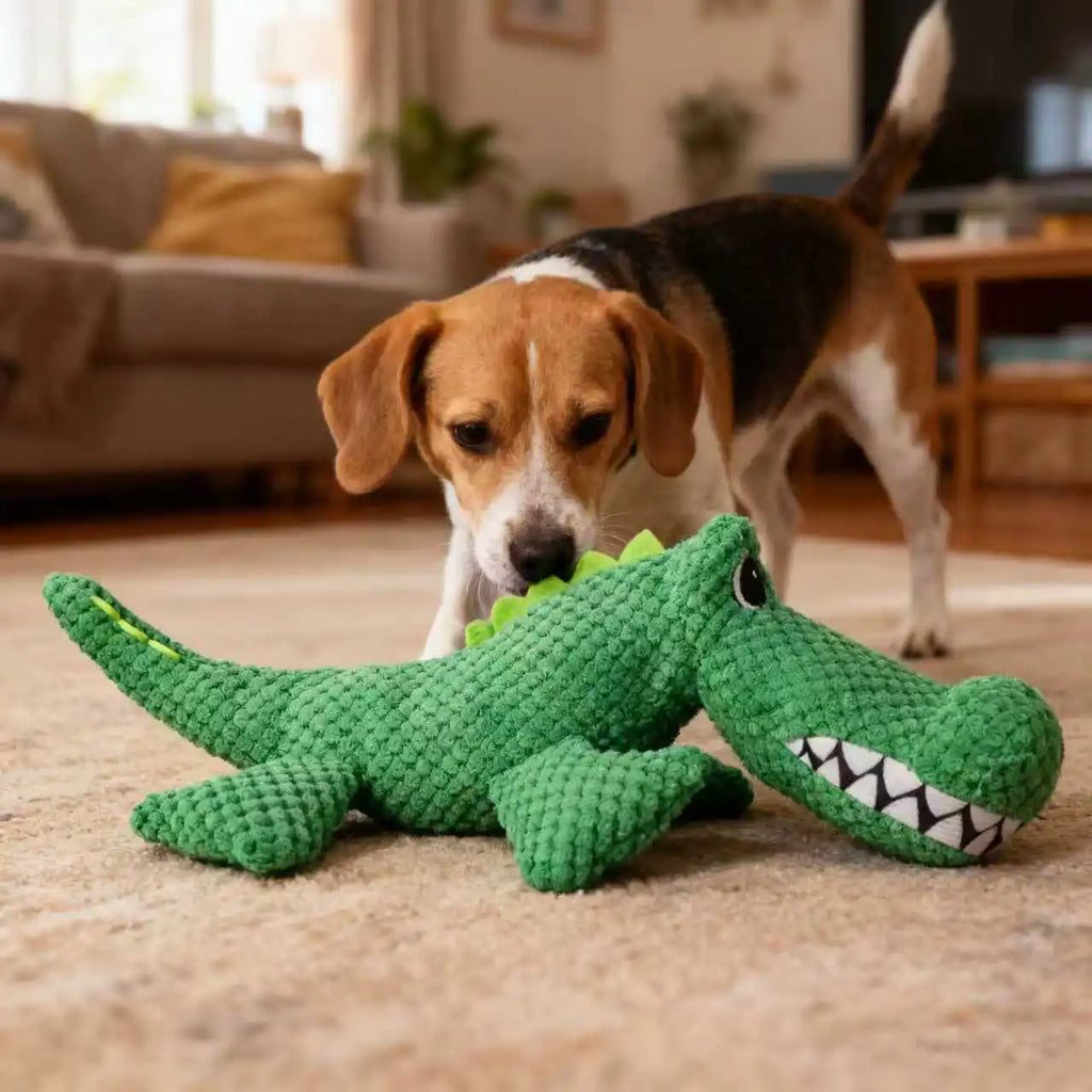 Crocodile Plush Squeaky Toy for Dogs – Interactive Chew & Play Toy