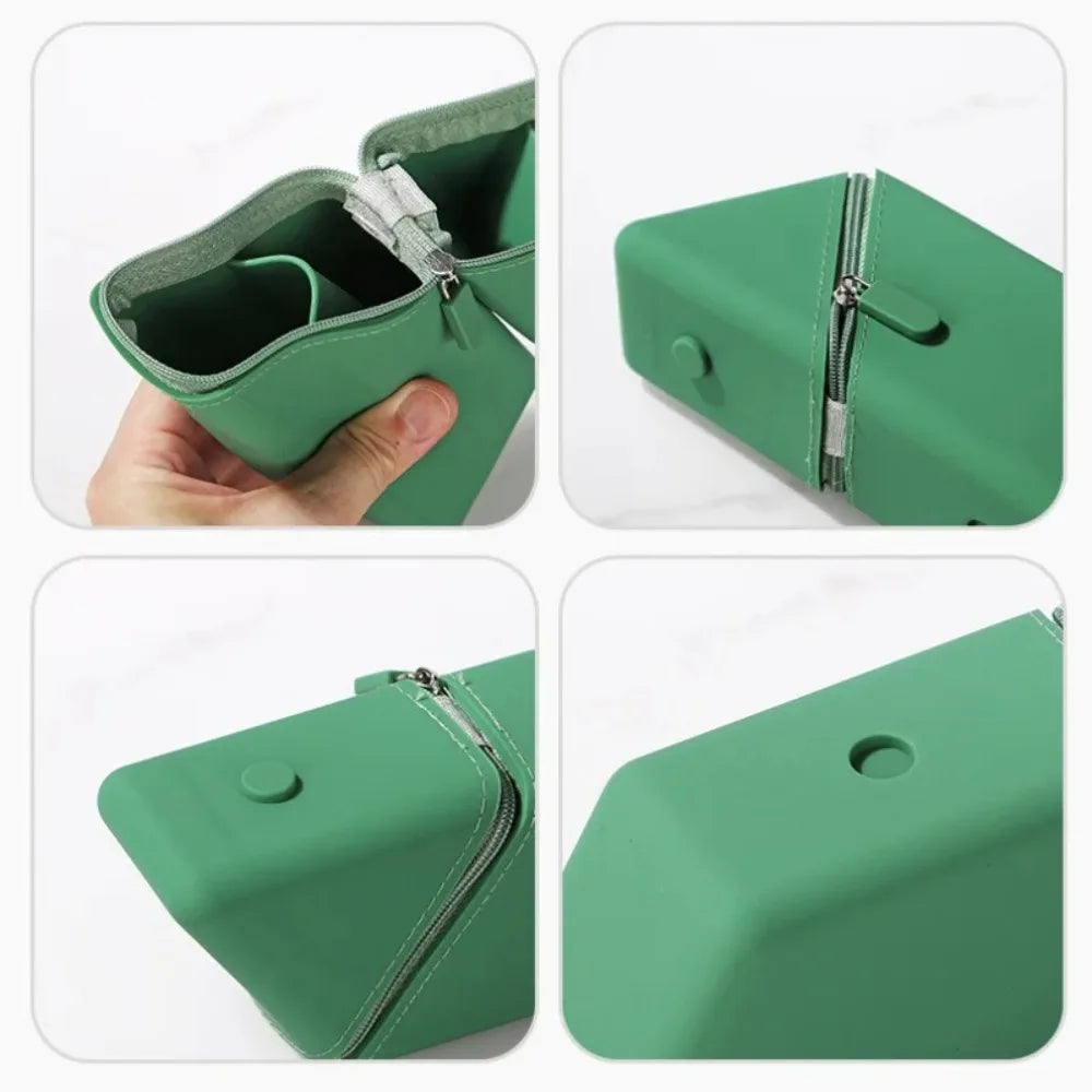 Foldable Silicone Pen Holder – Desktop Stationery Organizer
