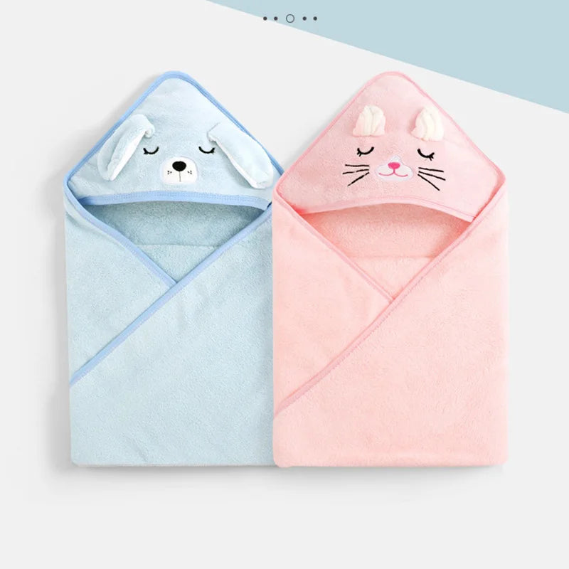 Cartoon Animal Hooded Baby Bath Towel – Soft Newborn & Toddler Wrap