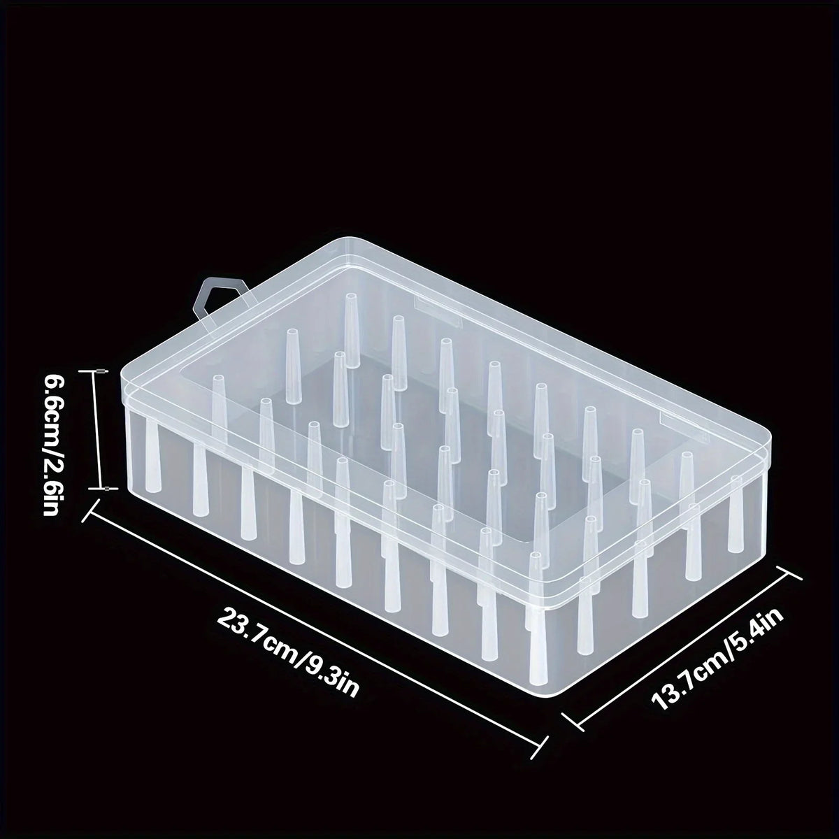 42-Slot Sewing Thread Storage Box – Clear Craft Organizer Case