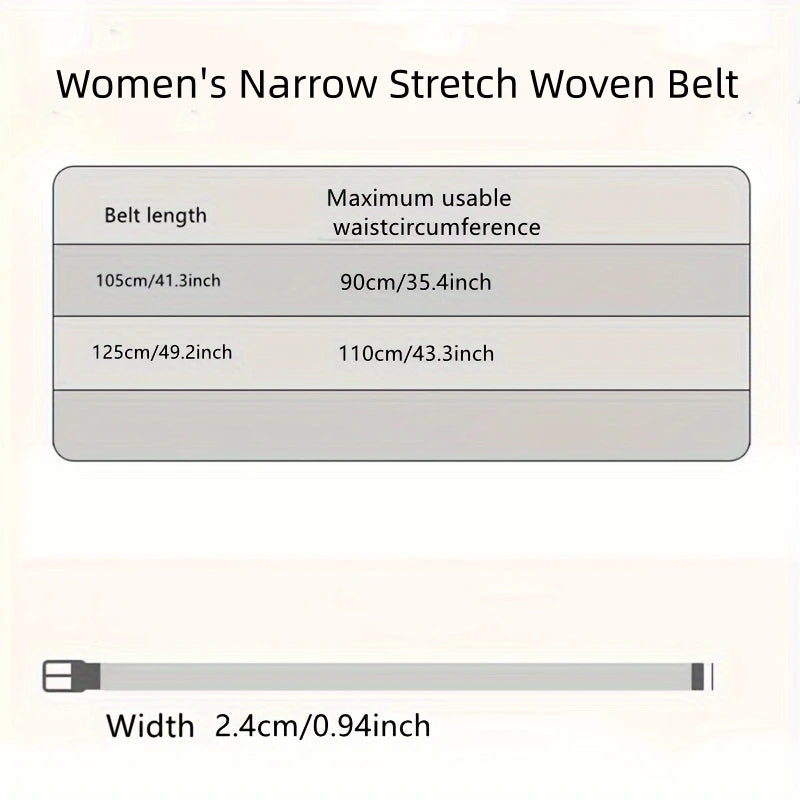 Women's Stretch Woven Elastic Waist Belt
